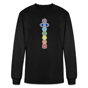 7 Chakras  - Men's Long Sleeve T-Shirt - black - Front