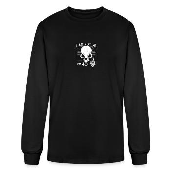 I Am 40 Plus Middle Finger - 41st Birthday - Men's Long Sleeve T-Shirt - black - Front