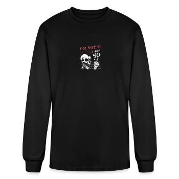 I Am 40 Plus Middle Finger - 41st Birthday - Men's Long Sleeve T-Shirt - black - Front