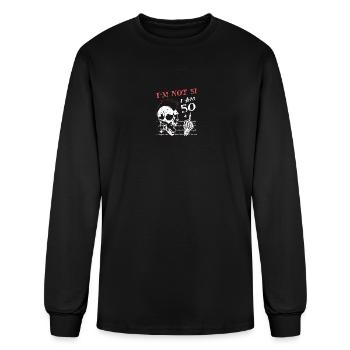 I Am 50 Plus Middle Finger - 51st Birthday - Men's Long Sleeve T-Shirt - black - Front