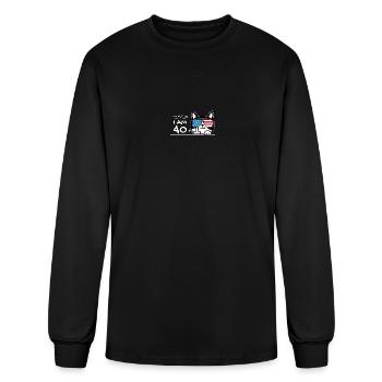 I'm Not 41, I Am 40 Plus 1 Middle Finger Cat Flip - Men's Long Sleeve T-Shirt - black - Front
