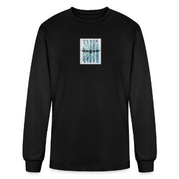 Flying Eagle Forest Aesthetic Nature Art⁠ - Men's Long Sleeve T-Shirt - black - Front