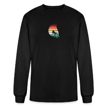 Retro Rainbow Silhouette Swing - Men's Long Sleeve T-Shirt - black - Front
