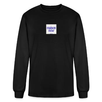 MaisonNeue Serif Logo Tee - Men's Long Sleeve T-Shirt - black - Front