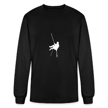 Rappelling Girl Backpacker Gift - Men's Long Sleeve T-Shirt - black - Front