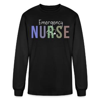 Emergency Nurse, Emergency Nursing Practitioner - Men's Long Sleeve T-Shirt - black - Front