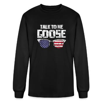 Talk To Me Goose Lunettes de soleil USA Flag Vintage - T-shirt à manches longues Homme - noir - Devant
