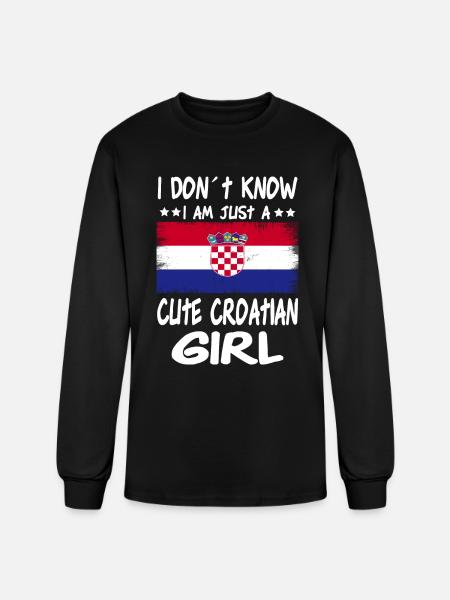 Just a girl Croatian - Men's Long Sleeve T-Shirt - black