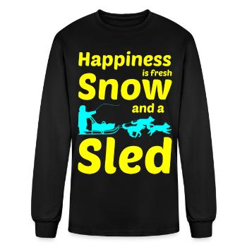 Husky Sledding Sled Dog Racing Alaskan Racers - Men's Long Sleeve T-Shirt - black - Front