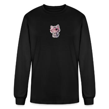 Stiker_Kucing - Men's Long Sleeve T-Shirt - black - Front