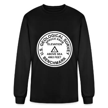 Spruce Knob West Virginia USGS Style Benchmark - Men's Long Sleeve T-Shirt - black - Front