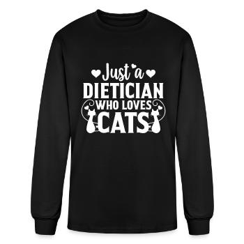 Just a Dietician Who Loves Cat Lover Cat Owner Gif - Men's Long Sleeve T-Shirt - black - Front