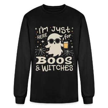 I'm Just Here For Boos and Witches - Men's Long Sleeve T-Shirt - black - Front