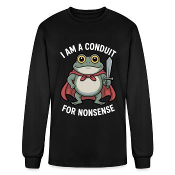 I Am A Conduit For Nonsense Meme Funny Frog - Men's Long Sleeve T-Shirt - black - Front