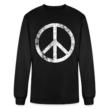 Distressed Peace Sign Retro Vintage Peace Symbol - Men's Long Sleeve T-Shirt - black - Front