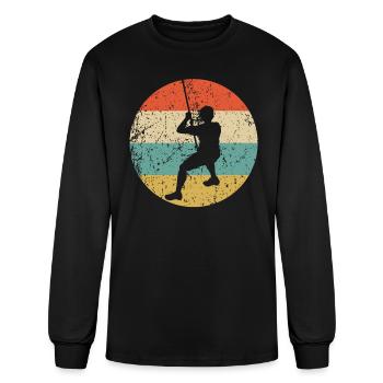 Rock Climber Rappelling Retro Rock Climbing - Men's Long Sleeve T-Shirt - black - Front