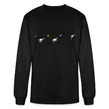 White Storks Flying Flock - Men's Long Sleeve T-Shirt - black - Front