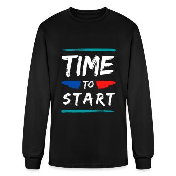 TIME TO START - Men's Long Sleeve T-Shirt - black - Front