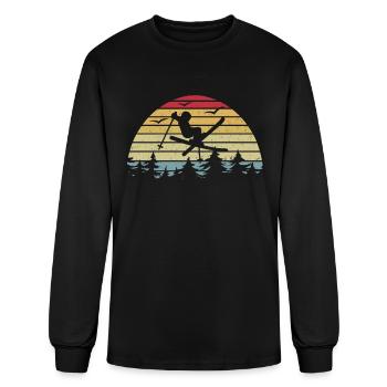 Freestyle skiers Vintage Retro Ski Winter Sport - Men's Long Sleeve T-Shirt - black - Front