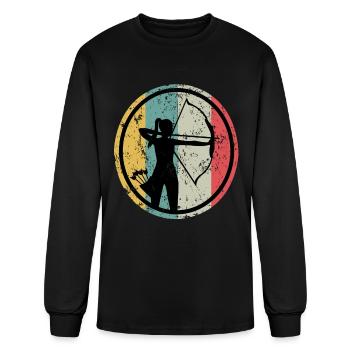 Retro Archery vintage archery Bow Arrow - Men's Long Sleeve T-Shirt - black - Front