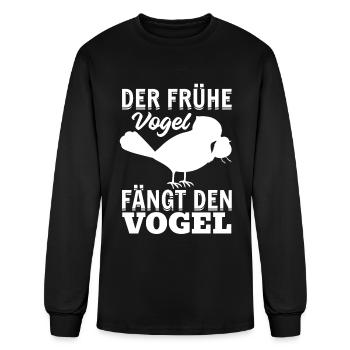 The Early Bird Catches The Bird Funny Bird Lover - Men's Long Sleeve T-Shirt - black - Front