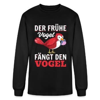 The Early Bird Catches The Bird Funny Bird Lover - Men's Long Sleeve T-Shirt - black - Front