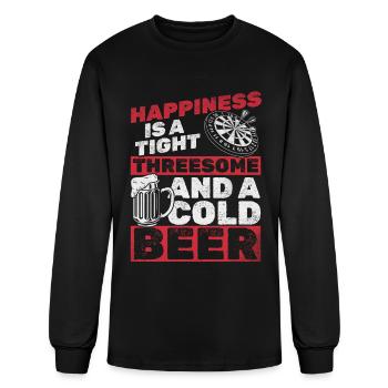 Happiness Is A Tight Threesome And A Cold Beer - Men's Long Sleeve T-Shirt - black - Front