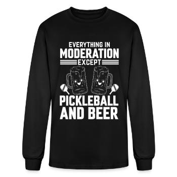 Everything In Moderation Except Pickleball - Men's Long Sleeve T-Shirt - black - Front