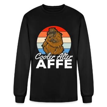 Cooler Alter Affe - Affen Schimpanse Orang-Utan Af - Men's Long Sleeve T-Shirt - black - Front