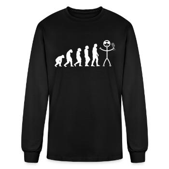 Podcast Evolution Podcaster Funny Podcasting Evolu - Men's Long Sleeve T-Shirt - black - Front