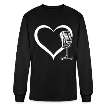 Podcast Mic Podcast Lover Podcast Heart Podcasting - Men's Long Sleeve T-Shirt - black - Front