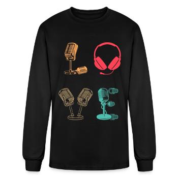 Podcast Host Podcaster Podcast LOVE Podcast Lover - Men's Long Sleeve T-Shirt - black - Front