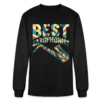 Best Saxophonist - Sax Player Saxophone Musician - Men's Long Sleeve T-Shirt - black - Front