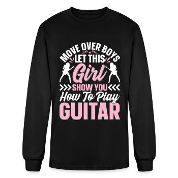 Guitarist Guitar Player Girls - Girl Guitar Player - Men's Long Sleeve T-Shirt - black - Front