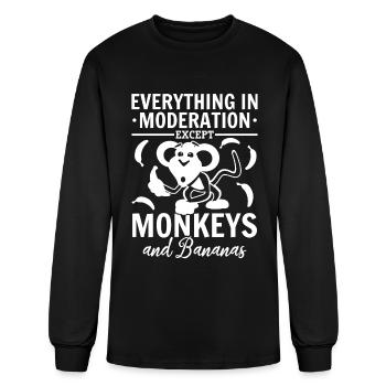 Everything In Moderation Except Monkeys and Banana - Men's Long Sleeve T-Shirt - black - Front