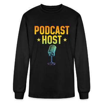 Podcast Host - Podcasting Podcast Podcaster - Men's Long Sleeve T-Shirt - black - Front