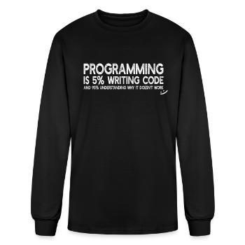 Programming is 5% writing code - Funny Programming - Men's Long Sleeve T-Shirt - black - Front