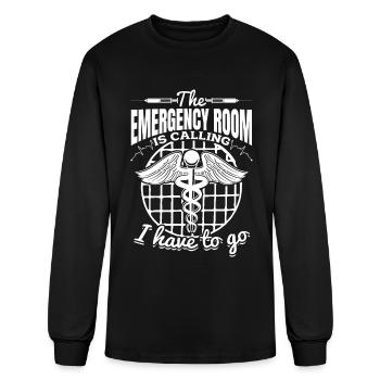 Emergency Nurse - The Emergency Room Is Calling I - Men's Long Sleeve T-Shirt - black - Front