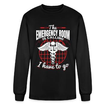 The Emergency Room Is Calling - Emergency Nurse - Men's Long Sleeve T-Shirt - black - Front