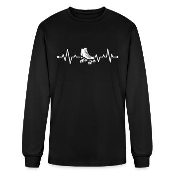 Roller Skater Roller Skating Heartbeat Roller Skat - Men's Long Sleeve T-Shirt - black - Front