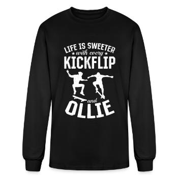 Life Is Sweeter With Every Kickflip And Ollie Skat - Men's Long Sleeve T-Shirt - black - Front