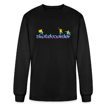 Skateboarder Silhouette Skateboarder Skateboarding - Men's Long Sleeve T-Shirt - black - Front