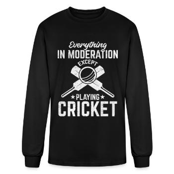 Cricket - Everything in moderation except playing - Men's Long Sleeve T-Shirt - black - Front