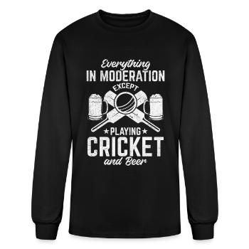 Everything In Moderation Except playing Cricket & - Men's Long Sleeve T-Shirt - black - Front