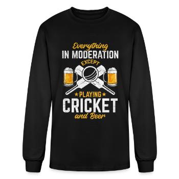 Everything In Moderation Except playing Cricket an - Men's Long Sleeve T-Shirt - black - Front