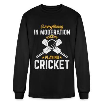 Cricketing - Everything in moderation except playi - Men's Long Sleeve T-Shirt - black - Front