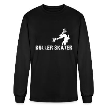 Roller Skates Roller Skater Silhouette Roller Skat - Men's Long Sleeve T-Shirt - black - Front