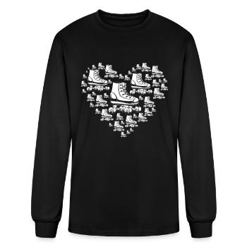 Roller Skating Heart with Roller Skates - Men's Long Sleeve T-Shirt - black - Front