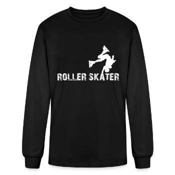 Roller Skates Roller Skater Silhouette Roller Skat - Men's Long Sleeve T-Shirt - black - Front