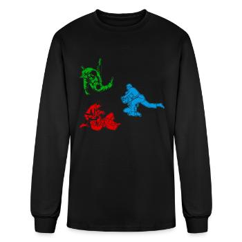 Judo fighter Judo Silhouette Judo Judoka - Men's Long Sleeve T-Shirt - black - Front